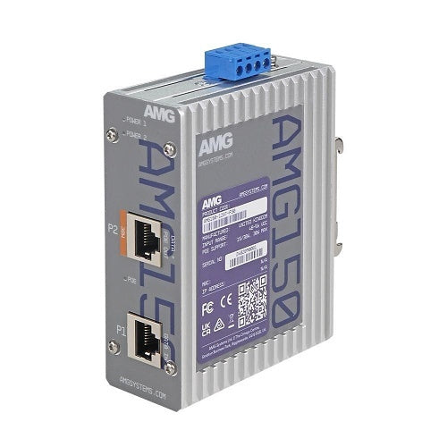 AMG Systems AMG150-1XAT-P30 Industrial 1-Port PoE Injector, DIN Rail / Wall Mount