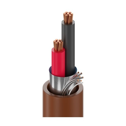Belden 5500FE 010U1000 Security & Sound Cable, 2-Conductor 22 AWG, Shielded, Riser CMR Rated, PVC Jacket, Black