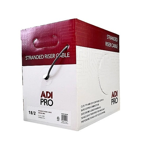 ADI PRO RN-9030509 18/2 Stranded Riser Unshielded Cable, CL3R, 500\' Express Box, Grey