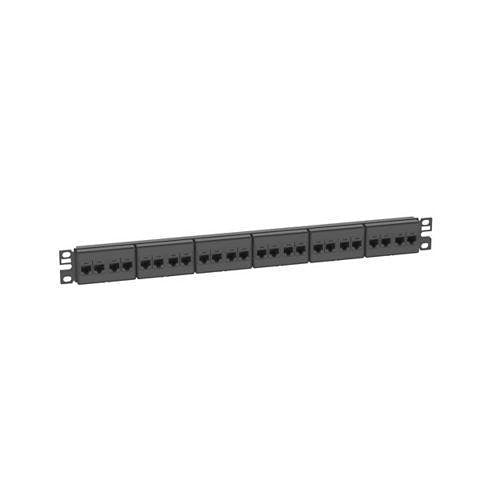 Panduit CP24688BL Patch Panels, Coupler Patch Panel Cat 6 Flat, 24 Port, Black