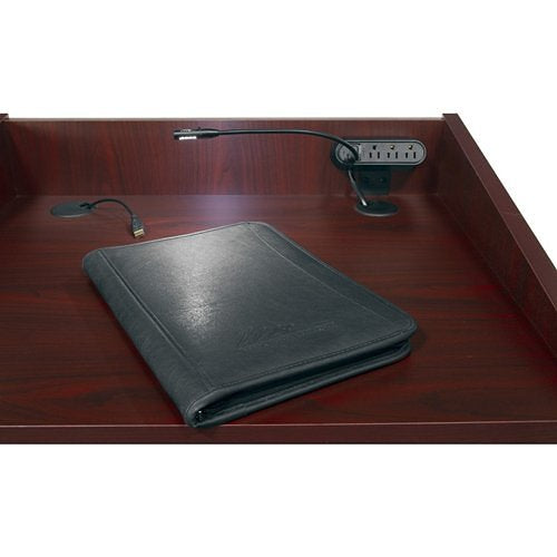 Middle Atlantic L2LDC2FCMGC L2 Series Pre-Configured Lectern with Connectivity and Flip up Shelf, 28\\" Wide, Dark Cherry
