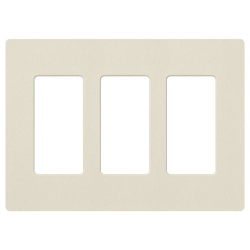 Lutron SC-3-PM Claro 3 Gang Wall Plate for Decorator-Style Dimmers, Switches, and Outlets, Satin Finish, Pumice