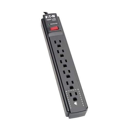 Tripp Lite TLP615B Protect It! 6-Outlet Surge Protector, 15\' Cord, 790 Joules, Black Housing