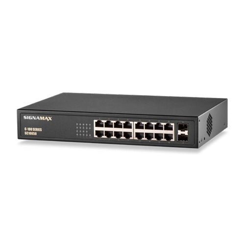 Signamax FO-SC10050 C-100 16-Port Gigabit PoE+ Switch, 235W