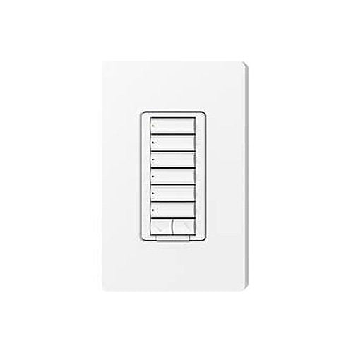 Lutron RRD-W6BRL-SW RadioRA 2 seeTouch Wall-Mount Designer Keypad, 6-Button with Raise-Lower, Snow