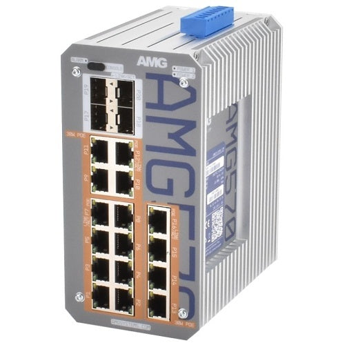 AMG Systems AMG570-16GAT-4S-P360 AMG570 Series Layer 2+ Managed Industrial Ethernet Switch with 16x 10/100/1000TX (PoE), 4x SFP Ports