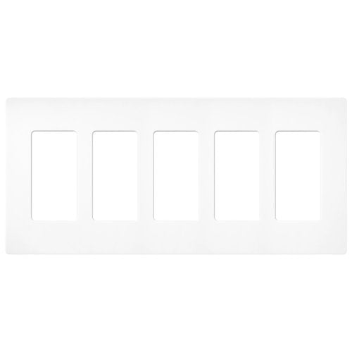 Lutron SC-5-BW Claro 5 Gang Wall Plate for Decorator-Style Dimmers, Switches, and Outlets, Satin Finish, Brilliant White