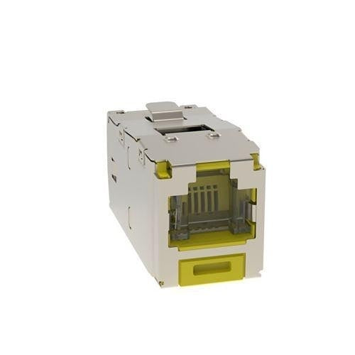 Panduit CJSH6X88TGYLY Mini-Com CAT6a Shielded RJ45 Spring-Shuttered TG Jack Module, Yellow