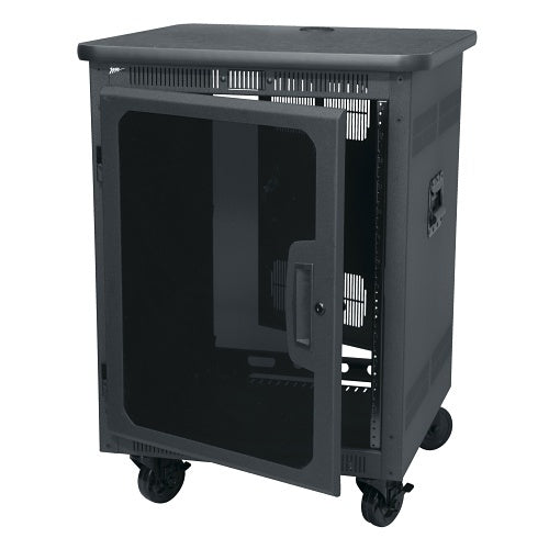 Middle Atlantic PTRK-14MDK PTRK Series 14U RMS Portable Rolling 4-Post Floor Standing Rack, 24\\" Depth