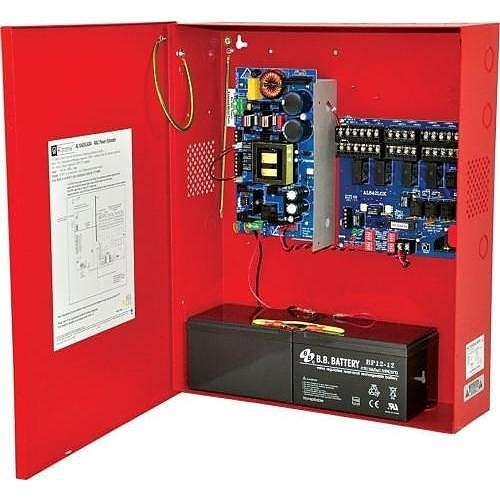 Altronix AL1042ADA220 NAC Power Supply, 4 Class A or 4 Class B Outputs, 24VDC 10A, 220VAC, BC600 Enclosure, Red