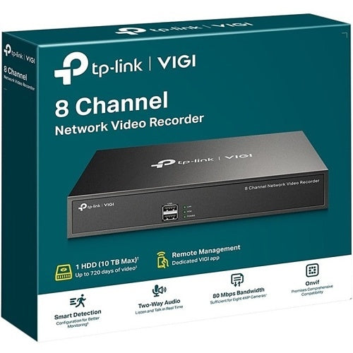 TP-Link VIGI NVR1008H 8-Channel Network Video Recorder, 1 HDD Interface