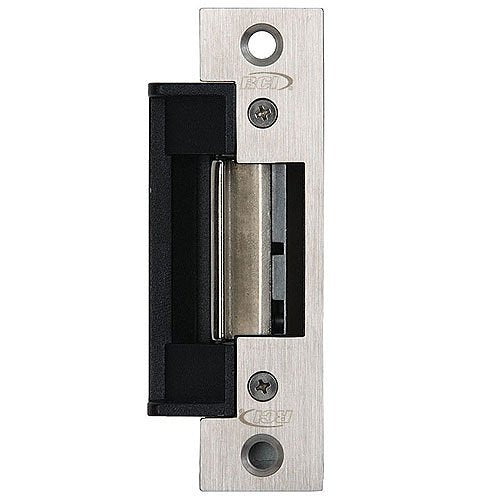 RCI F411459 4 Series Fire Rated Centerline Strike, Fail-Secure, ANSI Radius Corner, Brushed Stainless Steel Image of RU-F411459