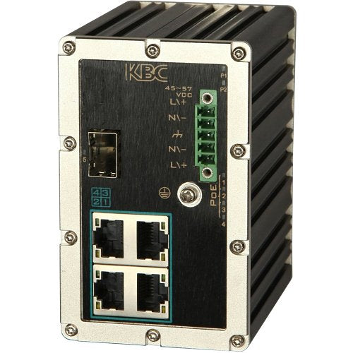 KBC Networks ESUGS4-P1-B Gigabit PoE+ Ports, SFP Port 120W Total Budget Industrial Unmanaged PoE Switch