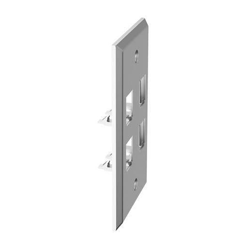 Panduit CFP4SY Wall Plate, Single Gang, 4-Port, Stainless Steel
