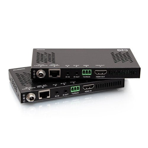 C2G C2G30026 HDMI HDBaseT RS232 and IR over Cat Extender Box Transmitter to Box Receiver, 18Gbps, 4K 60Hz, Commercial