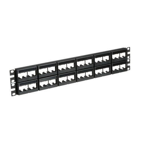 Panduit CPPL48WBLY Patch Panel, 48 Port Modular Snap-In, Black
