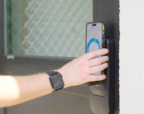 Centrios CEE100TD-AU-BSP-GA-KR Exit Trim Key-in Lever, GA Keyway, Augusta Lever, Black Suede