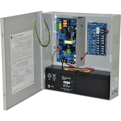 Altronix EFLOW4N8 Power Supply Charger, 8-Fused Outputs, 12/24V DC at 4A, Auxiliary Output, FAI, LinQ2 Network 115V AC, BC300 Enclosure