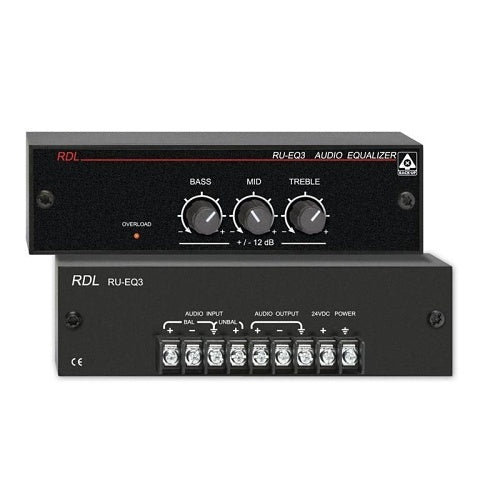 RDL RU-EQ3 Three Band Audio Equalizer with Knobs