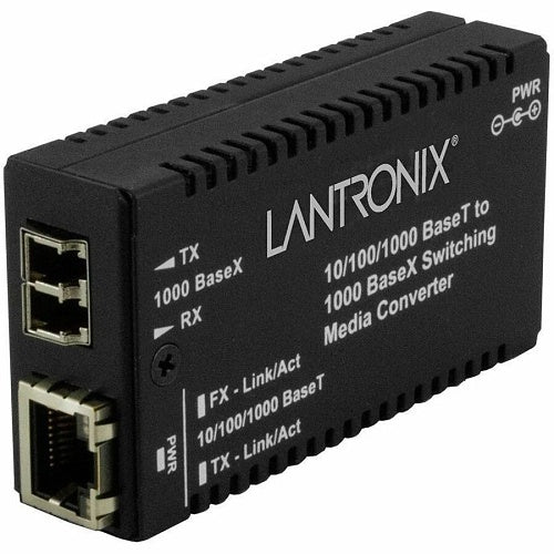 Lantronix M/GE-PSW-SX-01(LC)-BR Mini Media Converter 10/100/1000B-T to 1000B-SX