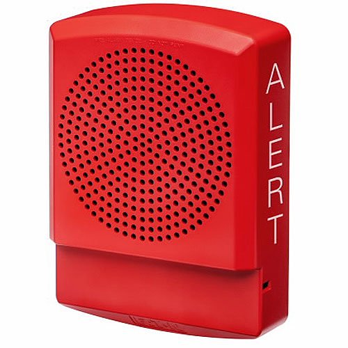 Eaton ELFHNR-AL Eluxa Low Frequency Indoor Horn, Wall Mount, 24V, ALERT Marking, Red