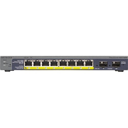 Netgear GS110TP 8-Port Gigabit PoE+ Ethernet Smart Switch with SFP Ports and Cloud Management (55W)