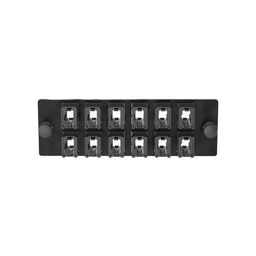 Panduit FAPH1212BLMPO Opticom MPO Fiber Adapter Panel, 12 Key-Up / Key-Down MPOs, Type A, Horizontal, Black