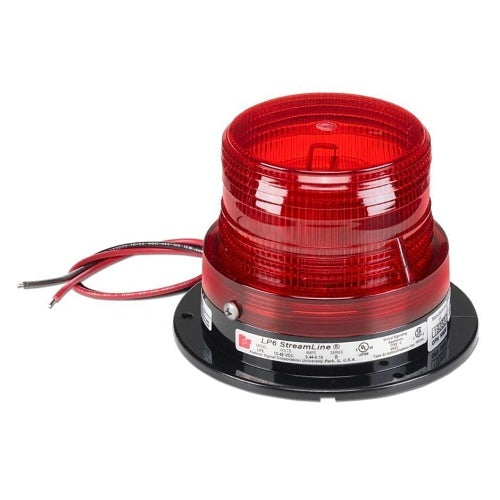 Federal Signal LP6-012-048R Strobe Screw-On Dome Light, 12-48V, Red