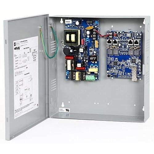 Altronix NETWAY4E1BTX 4-Port Hardened 802.3bt PoE Switch and Power Supply / Charger with NEMA1 Rated Indoor Enclosure