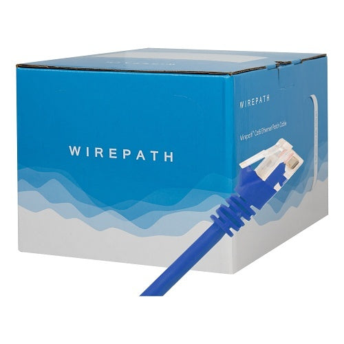 Wirepath WP-C6PC-BOX25-3-BLU Cat6 Ethernet Patch Cable, 3\', Blue, 25-Pack