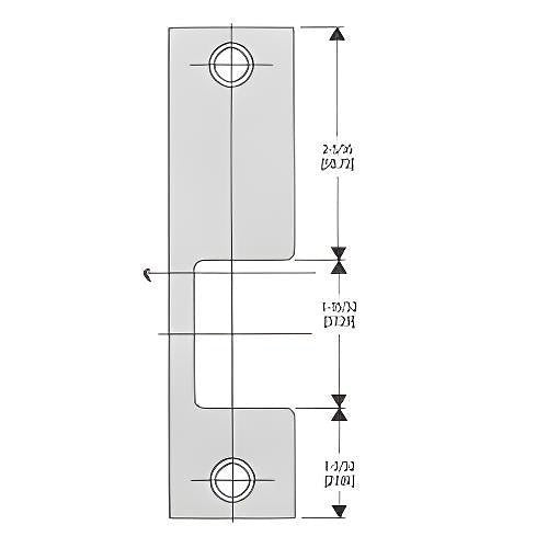 HES KM-606 1006 Series Electric Strike Faceplate, 4-7/8\\"H x 1-1/4\\"W, Satin Brass