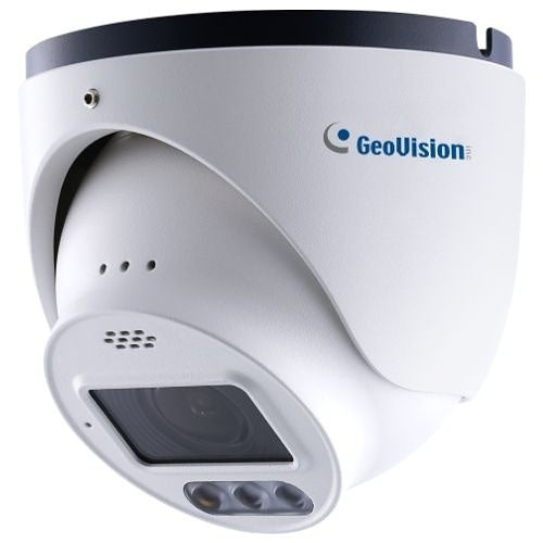 GeoVision 125-GEBF491-256G 4MP Cloud AI Eyeball Dome Camera, 4.3x Zoom, WDR, Pro Super Low Lux, Full Color Warm LED, 256GB MicroSD