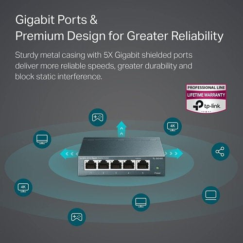 TP-Link TL-SG105 5-Port 10/100/1000Mbps Desktop Switch