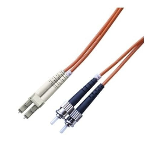 Lynn Electronics D-L2T-1R2-005M Multimode OM1 Duplex Fiber Patch Cable, LC/UPC‑to‑ST/UPC, 5m