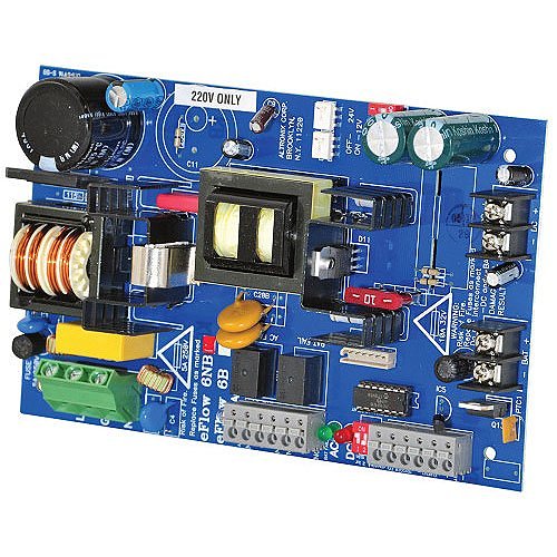 Altronix EFLOW6NBV Power Supply Charger, Single Output, 12/24V DC at 6A, Auxiliary Output, FAI, LinQ2 Ready, 220V AC, Board