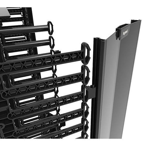 Ortronics QVMS710 Q-Series Vertical Manager, 7\' H x 10\\" Wide, Single-Sided, Polycarbonate, Black