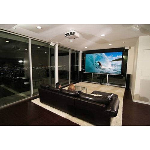 Elite Screens ITE120HW2-E8 Evanesce Tab-Tension Series 120\\" In-Ceiling Electric Motorized Front Projection Screen with 8\\" Top Drop, CineWhite