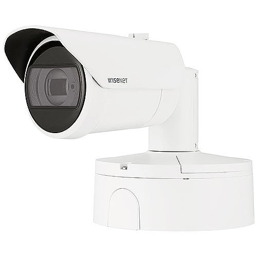 Hanwha XNO-8083R Series 6MP IR Bullet Camera, 4.4-9.3mm Motorized Varifocal Lens, White