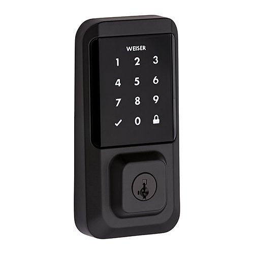 Weiser GED2500 Halo Wi-Fi Touchscreen Smart Lock Electronic, Keyed Entry, Matte Black