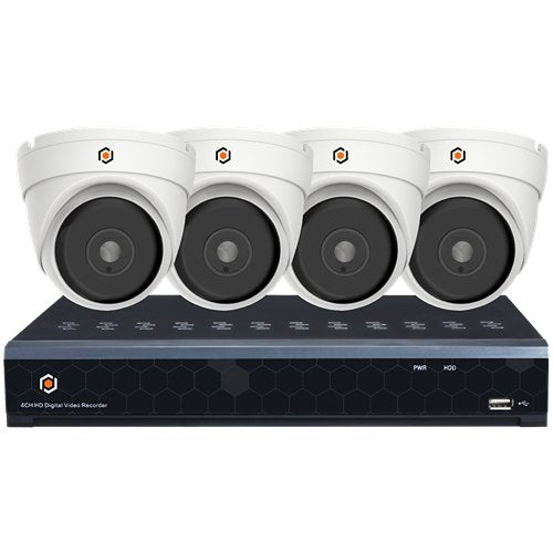 G.S.D KIT4AIO8MP-AI Fennec, 4 Channel, 4 Camera, 8MP Analog Camera, Kit White