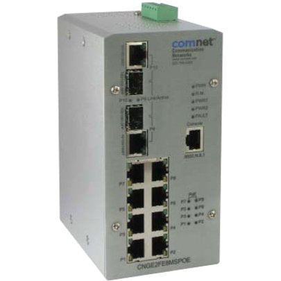 ComNet CNGE2FE8MSPOE+ Managed Ethernet Switch with (8) 10/100 BASE-TX + (2) 10/100/1000 BASE-TX/FX Ports and PoE Image of C4-CNGE2FE2