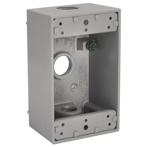 Hubbell HIWP75GY Housing, Hi-Impact, Weather-Proof, 2.4\\" D x 4.4\\" x 2.7\\" Width, Aluminum, Gray