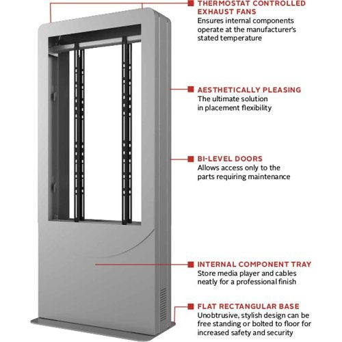 Peerless-AV KIPC2555B-3 55\\" Portrait Back-to-Back Kiosks, Black