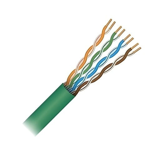 Paige 710636AGN CAT6a 23AWG 4-Pair Cable, Plenum Rated, 1000\' Reel, Green