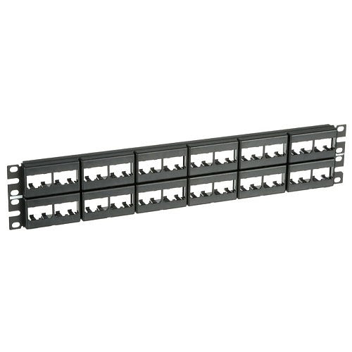 Panduit CPP48WBLY Mini-Com 48-Port Faceplate Modular Patch Panel, 2 RU, Black