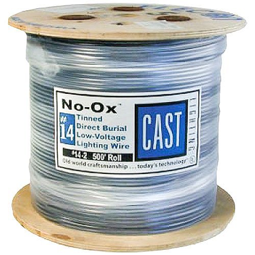 CAST PLW82500 Perimeter NO-OX 8/2 Stranded Lighting Cable, Marine Grade, Tin Coated, Low Voltage Perimeter, Sunlight Resistant, Direct Burial, 500' (152.4m) Reel, 1-Piece, Black