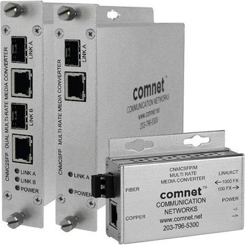 Comnet Comfit Dual 10/100/1000mbps Ethernet Media Converter With IEEE 802.3at 30w Poe+ Image of C4-CNMC2SFPP