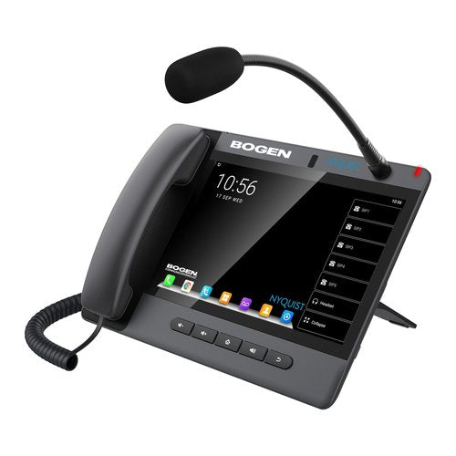 Bogen NQ‑ZPMS‑G2 Nyquist Zone Paging Microphone Station with 10.1\\" Touchscreen and Gooseneck Microphone, Black