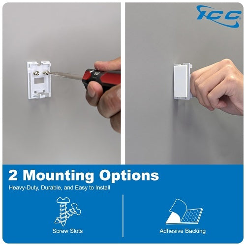 ICC IC107BC1IV 1-Port Surface Mount Box for Wide and Slim Profile Keystone Jacks (Sold Separately), Compact Outlet for Voice and Data Connections, 25-Pack, Ivory