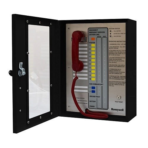 Honeywell Area of Refuge HON-AOR-10-DKL-ETL Analog AOR Command Unit with 10-Station Capacity, Door with Keyed Latch